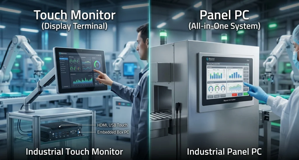 Industrie-Touch-Monitor vs. Panel-PC: Wie wählt man das richtige HMI?