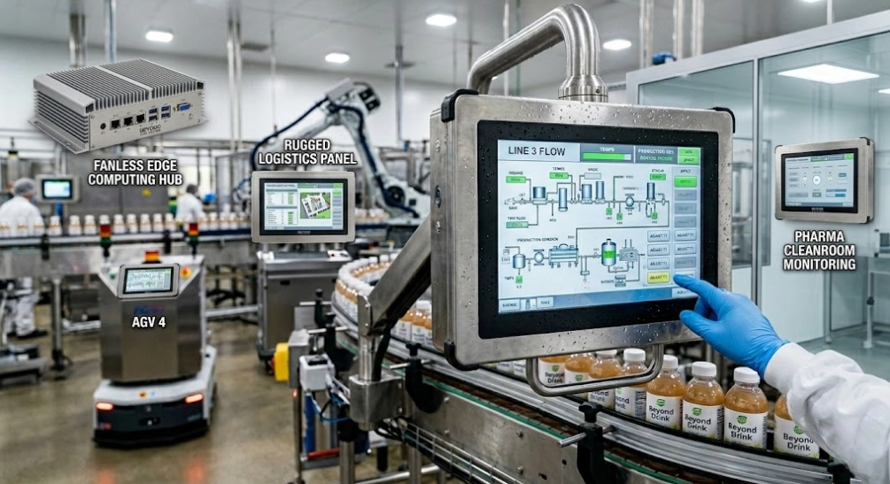 IP65 waterproof stainless steel HMI touch terminal washdown in food processing industry